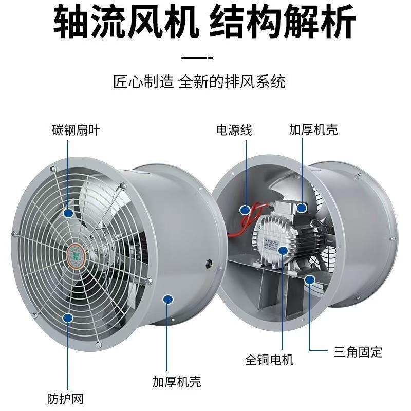 高湿风机烘干管道式轴流工业厂房排风节能高效风力强风扇耐高温