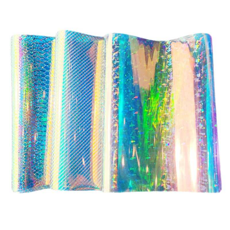 厂家直销 0.2MM镭射蓝光TPU 幻彩印花tpu膜 婚庆工艺化妆手袋面料