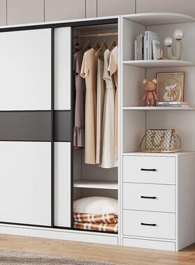 衣柜家用DOR卧室出租房儿童质推拉门木柜子小户用大型简易衣橱