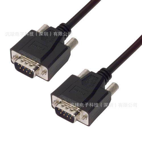 L-COM CSMNB9MM 优良黑色9针屏蔽D-Sub模制线缆DB9公头/公头 现货