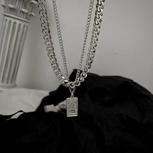 less Steel Figaro Cuban Chain Necklace For Men Women Jewelry