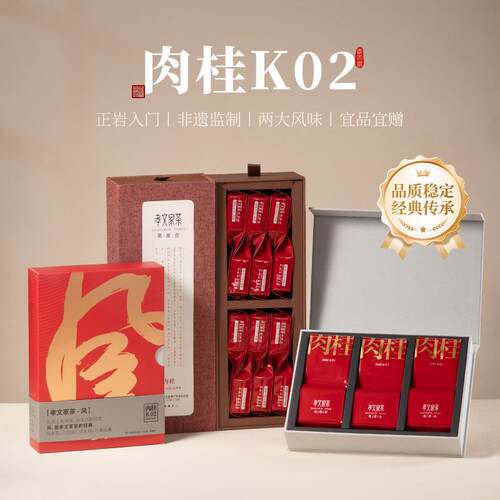 孝文家茶茗家会K02雅颂肉桂岩茶武夷山大红袍乌龙茶叶礼盒装