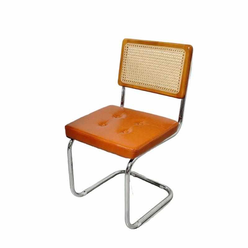 藤编椅子北欧实木家用设计师餐椅中古椅网红咖啡厅酒店休闲ins椅