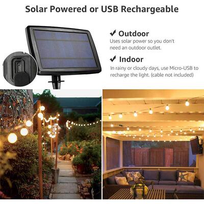 太阳能G40灯串 G40 Solar String Light 圣诞庭院装饰灯厂家