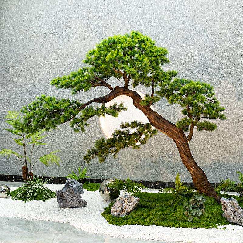 高端松树仿真黑松造景摆件景观假树罗汉松室内装饰新中式落地禅意