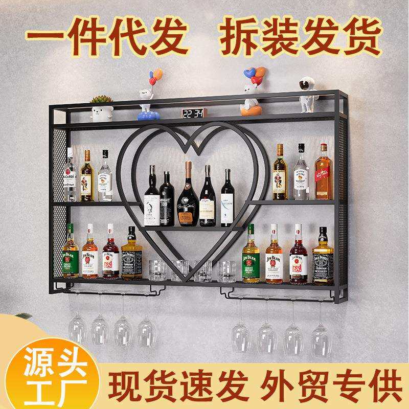墙上酒架吧台多层置物架壁挂式红酒酒柜家用餐厅展示架酒吧挂墙