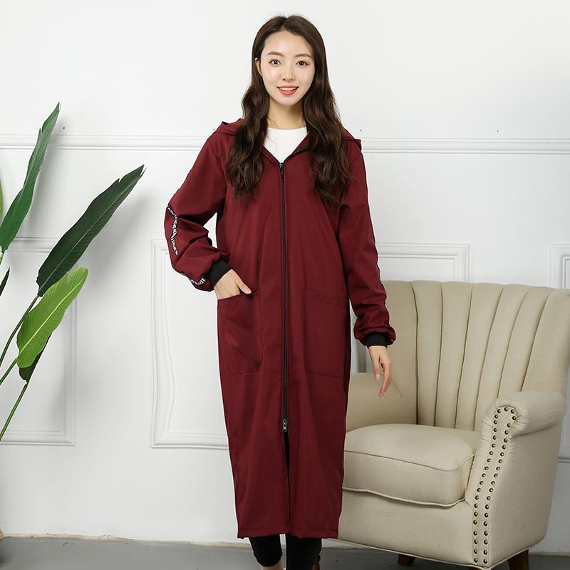 高档新款防水罩衣男女加款工绒服作服羽护衣厨房围长裙时尚外套大