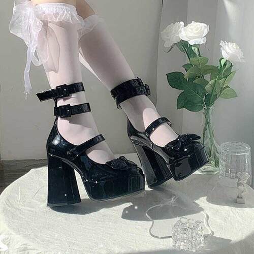 日系洛丽塔高跟鞋玛丽珍单鞋jk皮鞋lolita shoes high heel shoes