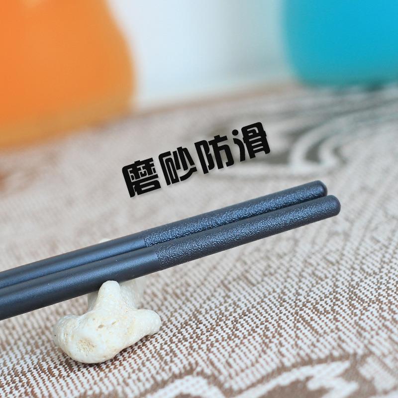 新款直销双枪合金筷子5装双酒店筷亚克力家用防滑耐高温不易发霉