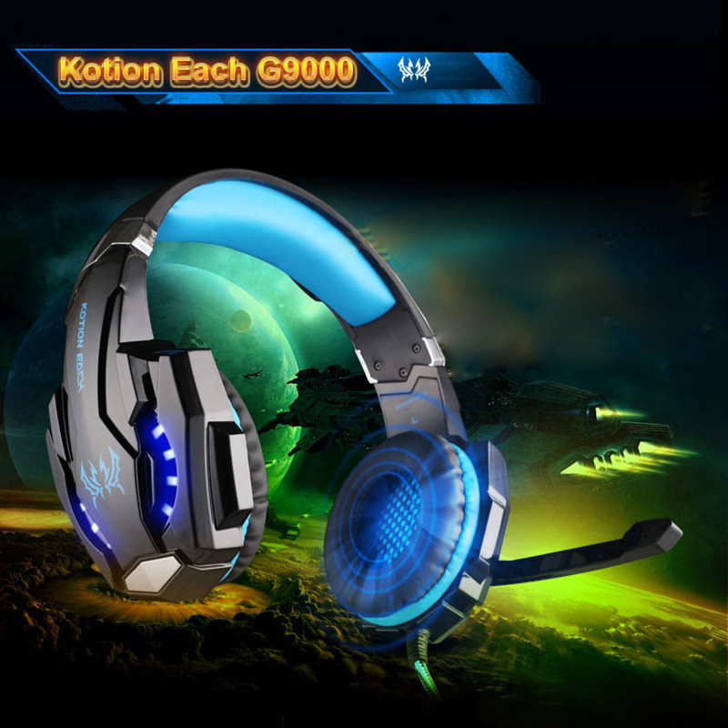 因卓G9000耳机头戴式电脑游戏电竞用耳机有线发光耳麦 P4耳机厂家