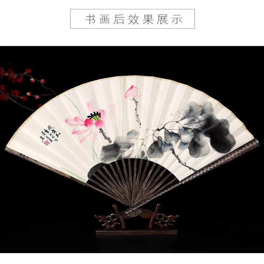 纯手工棕竹全棕搓节文玩折扇罗汉棕十八节金丝竹扇骨空白宣纸扇子