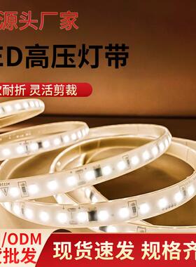 户外亮化高压灯带24V无背胶实心led硅胶灯带防水氛围220v灯带