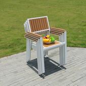 户外塑木桌椅咖啡厅室外休闲餐桌庭院酒店露台桌椅防腐木阳台桌椅