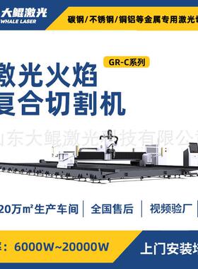 功率激光火焰复合切割机200mm厚板碳钢金属大幅面板材切割设备