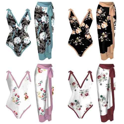 Printed swimsuit one-piece bag hip skirt two-piece swimsuit