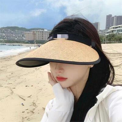 女式太阳帽2026正流行夏季新款韩版防晒帽黑胶空顶遮阳帽遮脸显小