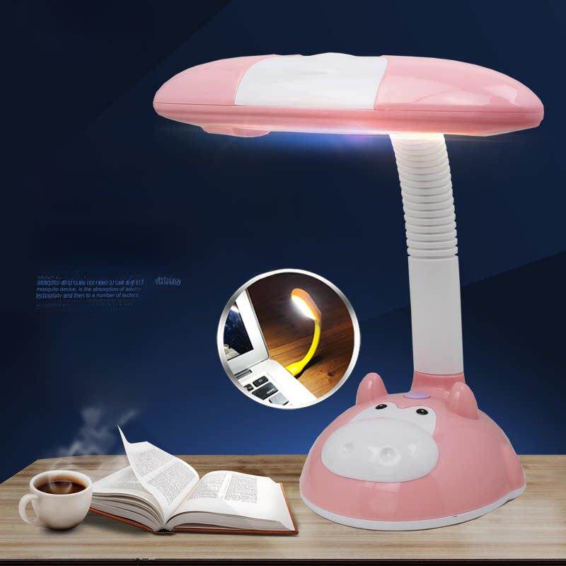 卡通Led护眼台灯卧室床头灯插入式书桌学院宿舍创意学习灯防近视