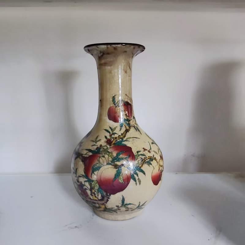 高档彷大清干裂隆纹釉开片石赏德瓶景镇彷古瓷器彷古做旧摆榴古玩