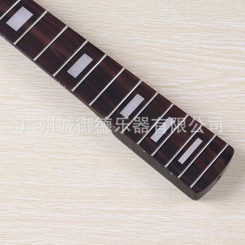 四4弦琴颈弦组贝司琴颈20品黑色亮光四弦吉他QFO装琴颈加方枫块品