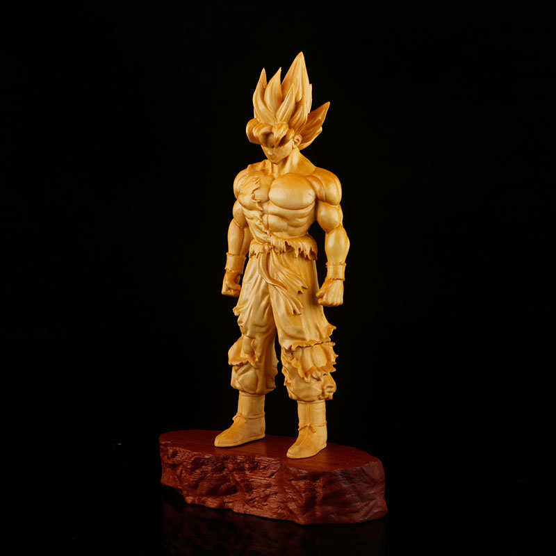 黄杨木雕人物摆件实木雕刻工艺品文玩把玩件超级赛亚人孙悟空收藏