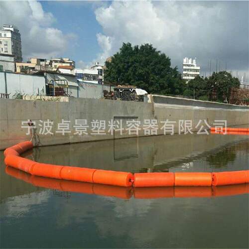 300*1000水上串联浮筒水草浮桶油污拦截一体成型PE浮筒聚乙烯浮标