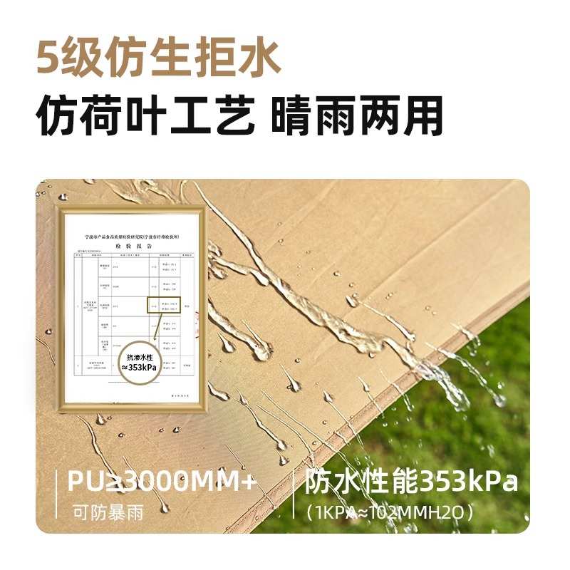 牧高笛彩胶天幕帐篷户外露营防雨遮阳防晒大号八角俊庭牛津530