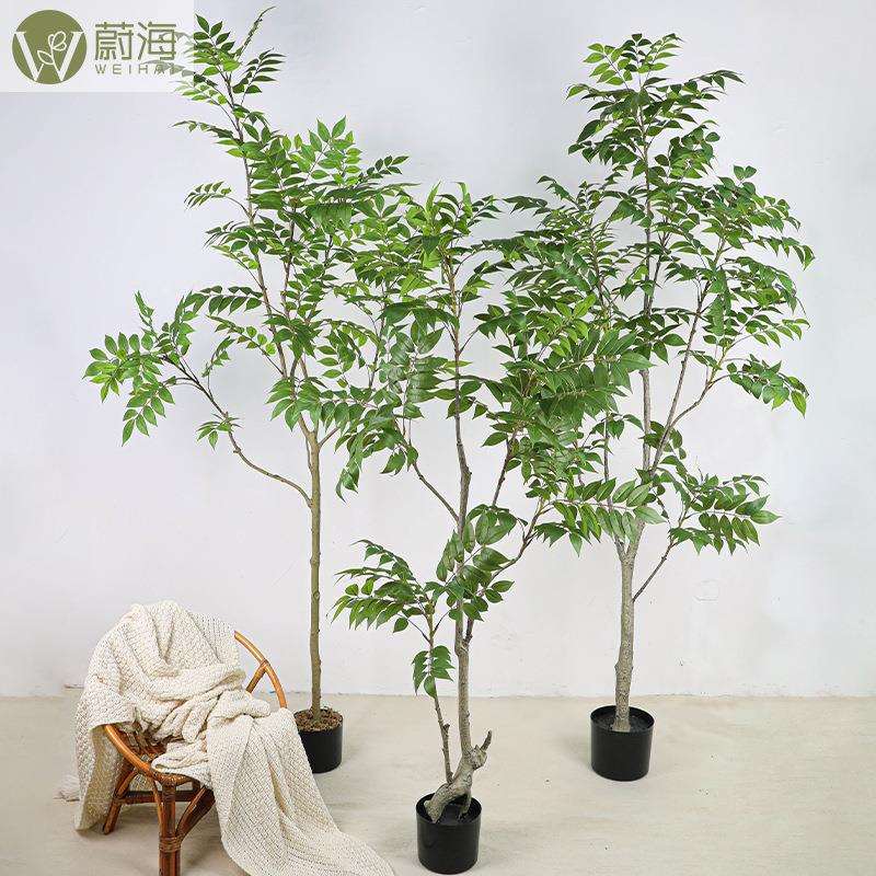 仿真漆木树大型落地装饰绿植盆栽室内家居摆件假树橱窗植物盆景