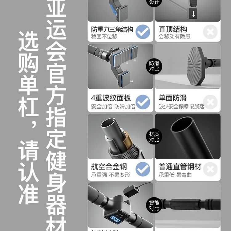 单杠家用室内引体向上器门上门框单杆儿童家庭健身器材免打孔