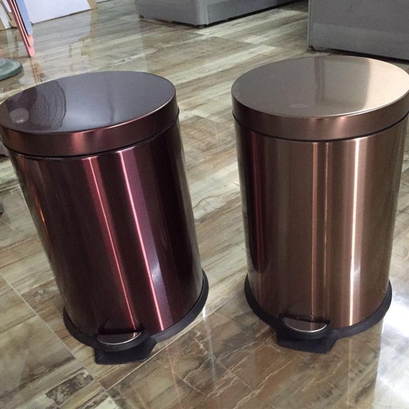 加厚不锈钢垃圾桶5L8L12L脚踏式有盖带内筒酒店家用办公室卫泉熔