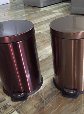 加厚不锈钢垃圾桶5L8L12L脚踏式有盖带内筒酒店家用办公室卫泉熔