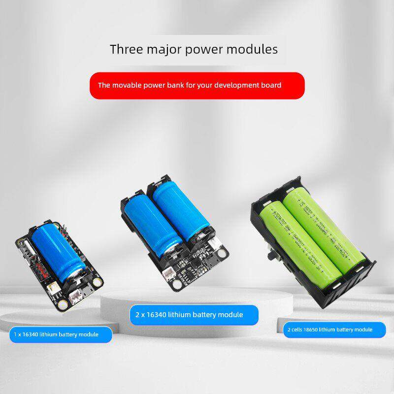 16340锂电池盒3.7V/7.4V充电升压模块兼容ArduinoMicrobit单片机