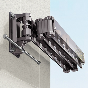 H2h阳台折叠晾衣架隐形伸缩凉衣架室内室外壁挂晾衣杆无阳台晾衣