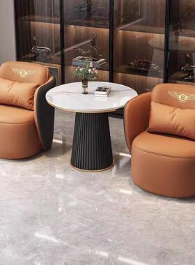 S洽谈沙发椅接售楼处待沙FLL-313发桌椅商店务酒店休4闲民宿宾馆