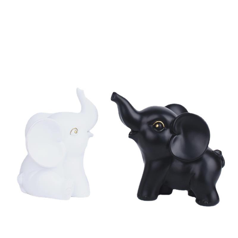新款树R0060白现代呆萌可爱情侣脂工艺品黑摆件神客厅酒柜书房居