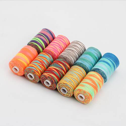 家用缝纫机线涤纶线彩色1000码DIY五彩线七彩402缝纫线10色