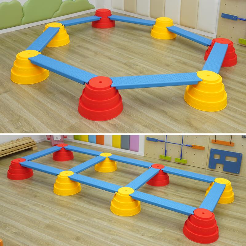 构建平衡组幼儿园户外独木桥儿童感统训练器材游戏板玩具建构岛