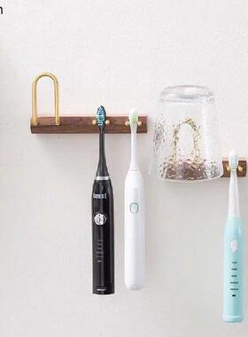 Solid Wood Toothbrush Holder Bathroom No Punching Electric