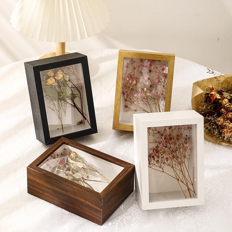 立体中空5cm8寸10寸a4手工diy玫瑰花装裱亚克力画框干花相框