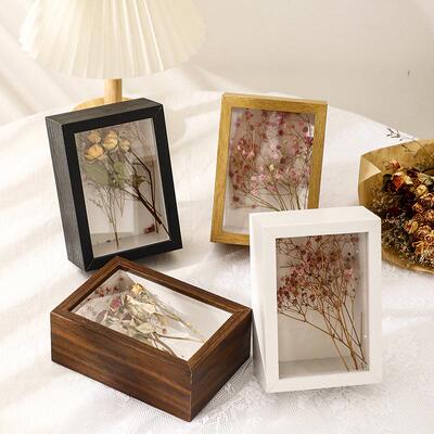 立体中空5cm8寸10寸a4手工diy玫瑰花装裱亚克力画框干花相框