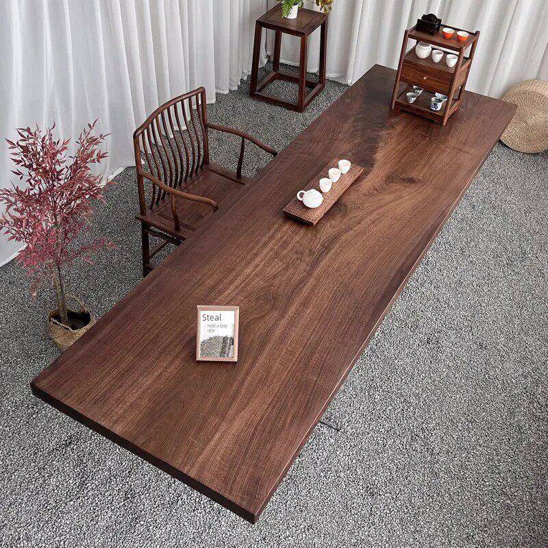【新产品原木风格】胡桃实木大板原木餐桌咖啡桌办公桌茶几简约