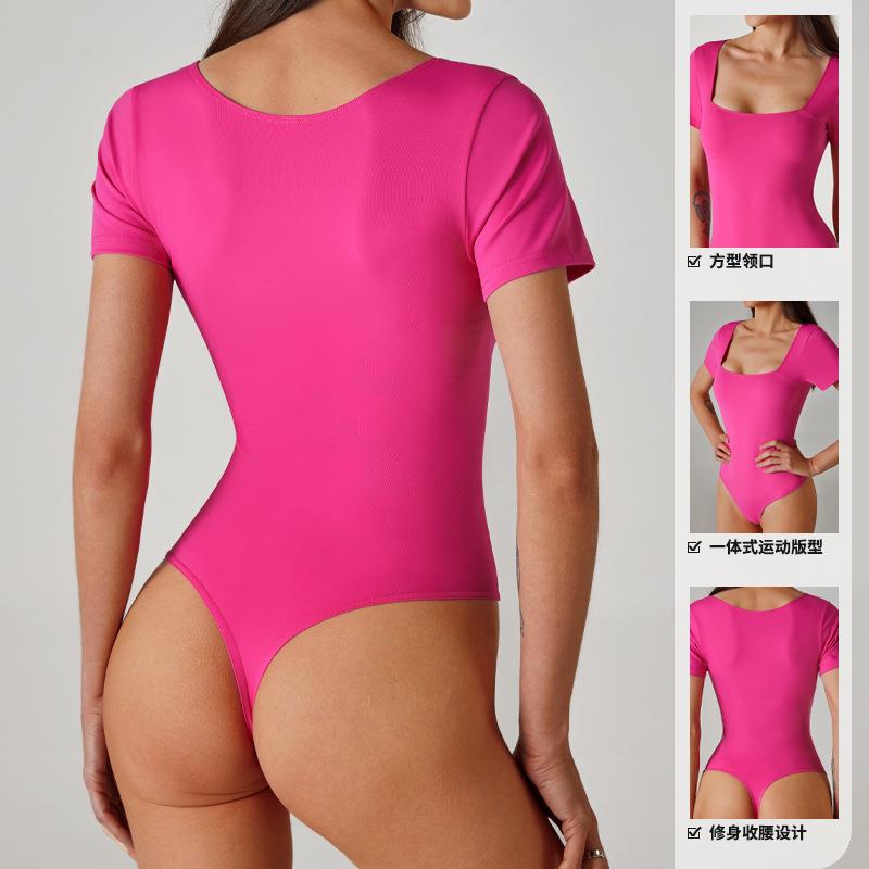 casual fitness square jumpsuit clothes women tight dance