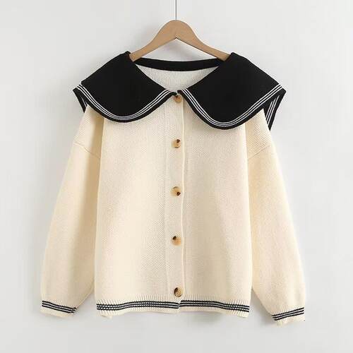Sweater jacket for women, slim and thick knit