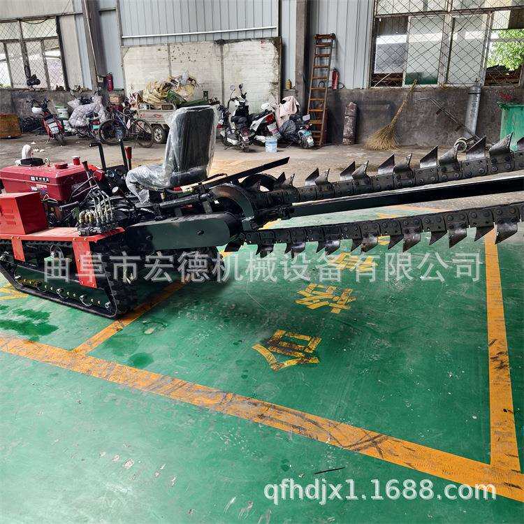 履带式线缆埋管开槽机工程用柴油挖槽机大马力链条开沟机