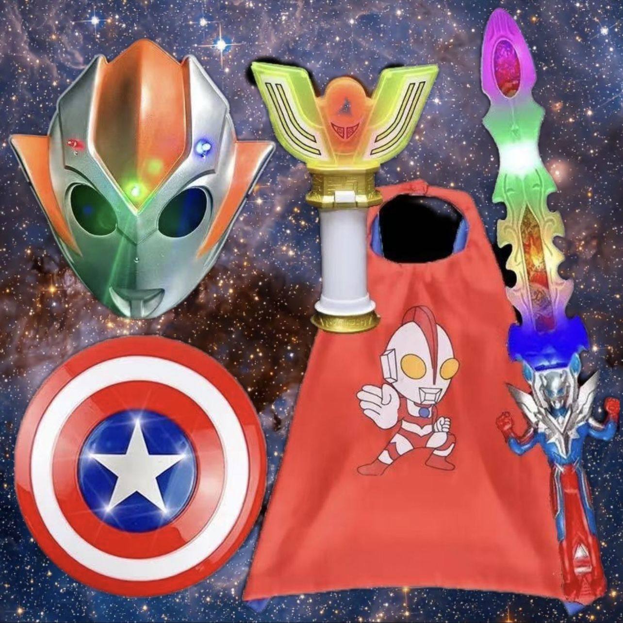 新款闪光赛罗奥特迪迦格丽乔面具声光宝剑披风盾牌五件套玩具,玩具/童车/益智/积木/模型,奥特曼玩具专区,淘宝优惠券,粉丝福利购,淘宝优惠卷