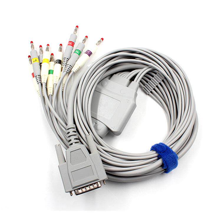 兼容Biocare十导联ECG EKG心电导联线DB15 101G/300G/1200/9803