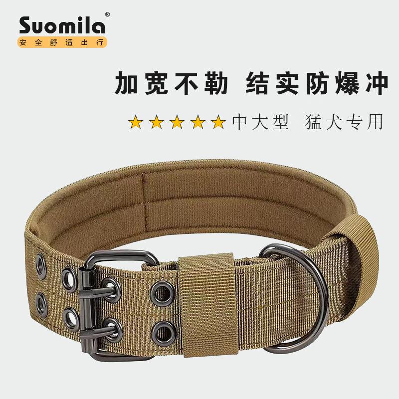 战术狗狗项圈加宽1000D尼龙脖颈圈亚马逊速卖通金毛跨境中大型犬