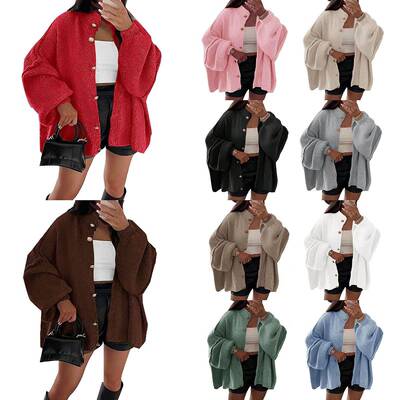 Women'S Winter Button Down Cardigan Sweaters Mock Neck