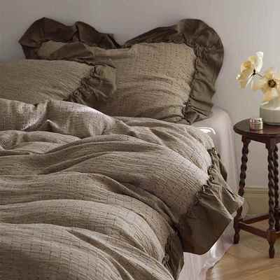 2025新款色织全棉绉纱双层纱四件套纯棉被套法式复古风格亲肤床品
