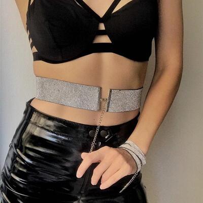 Accessories Body Chain Super Flash Waist Rhinestone Waist