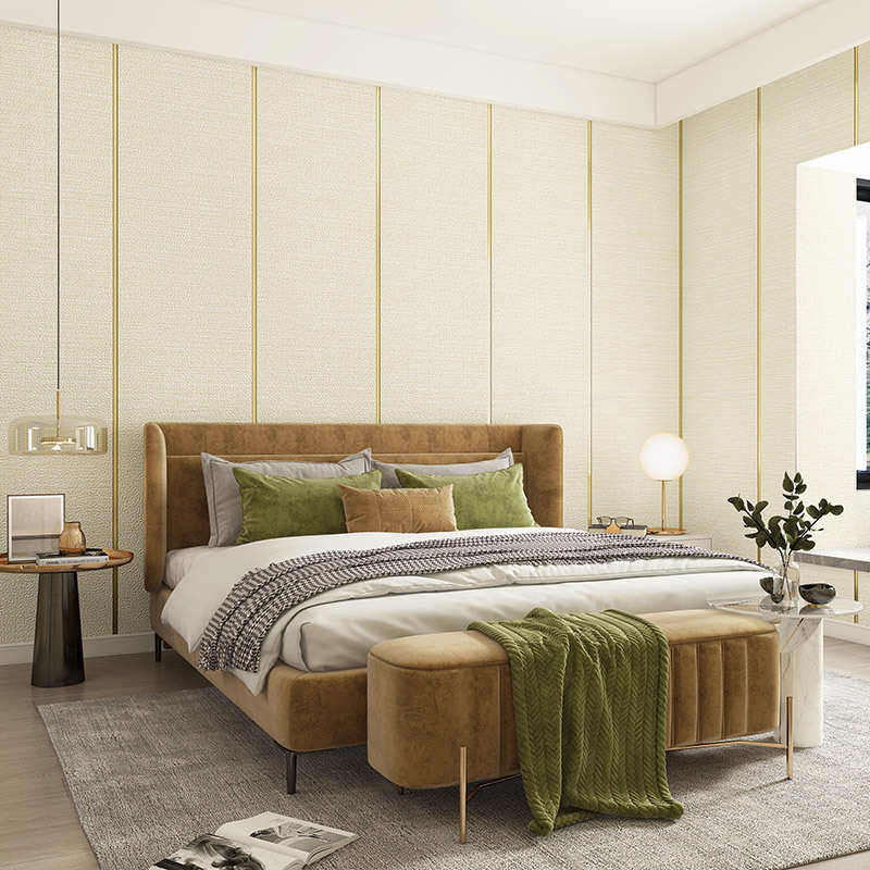 2021新款现代简约客厅影视墙鹿皮绒壁纸宽条纹床头背景墙墙纸,家装主材,自贴墙纸/自粘墙纸,淘宝优惠券,粉丝福利购,淘宝优惠卷